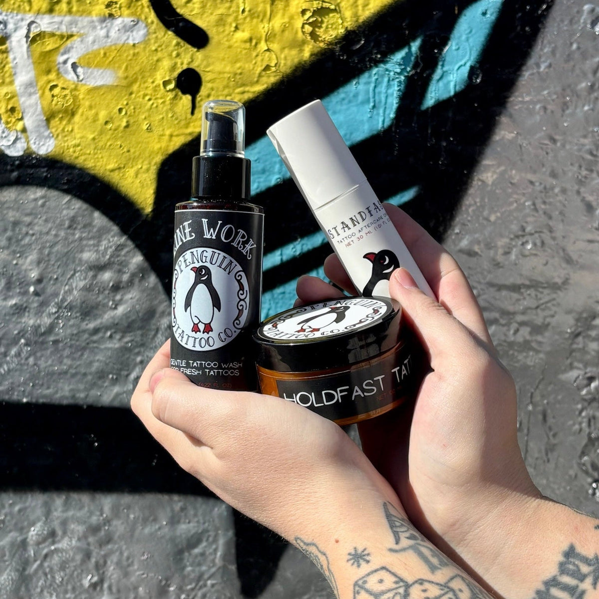 The Full Ritual Kit, complete tattoo aftercare wash, cream and balm set