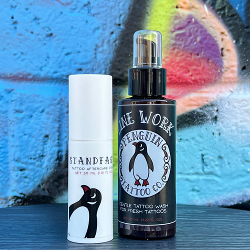Fresh Ink Kit with Line Work tattoo wash and Stand Fast aftercare cream