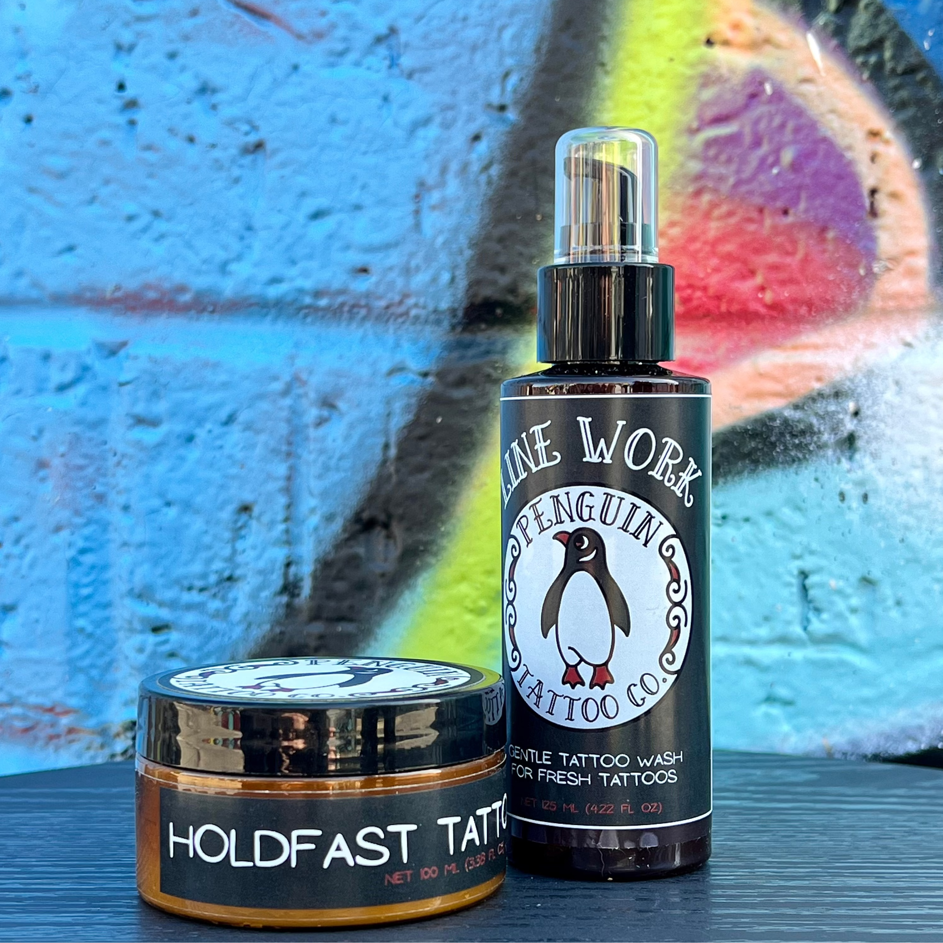 Clean Hold kit with line work tattoo wash and hold fast tattoo balm