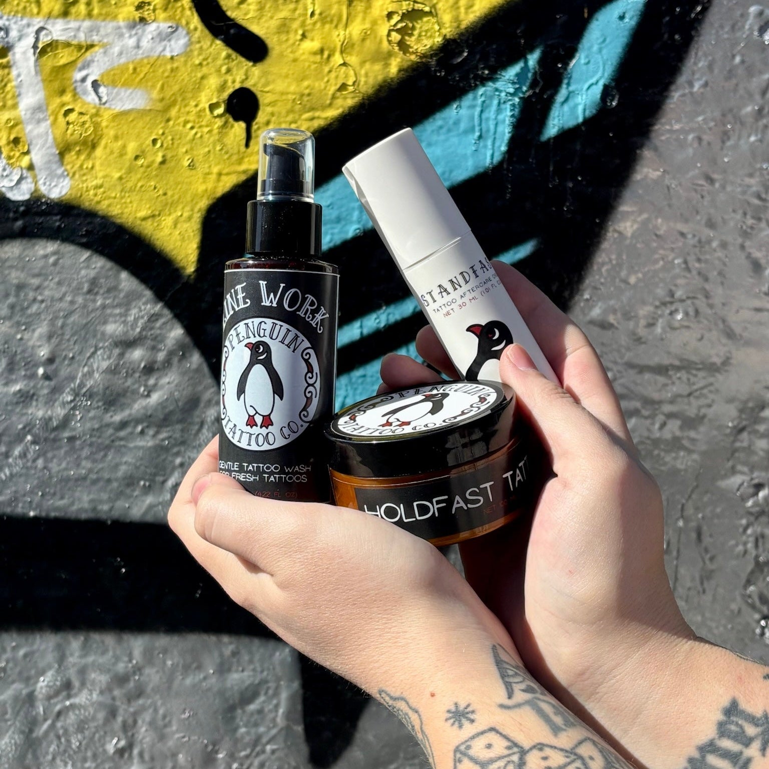 The Full Ritual Kit, complete tattoo aftercare wash, cream and balm set
